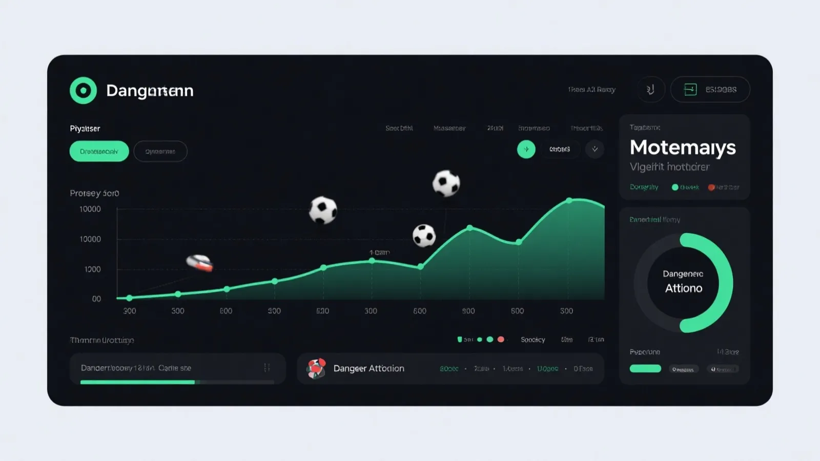 比赛走势面板：进攻压力与危险进攻指数示意